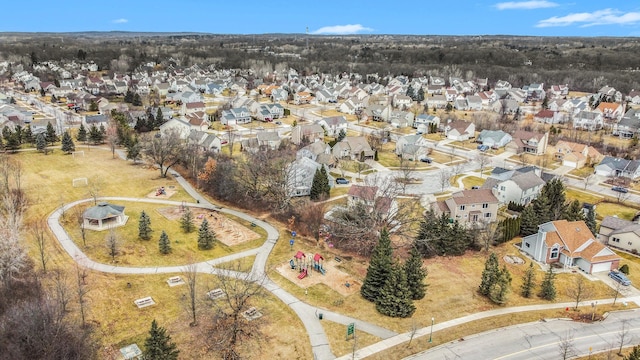 aerial view with a residential view