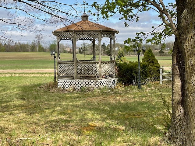 view of yard with a gazebo