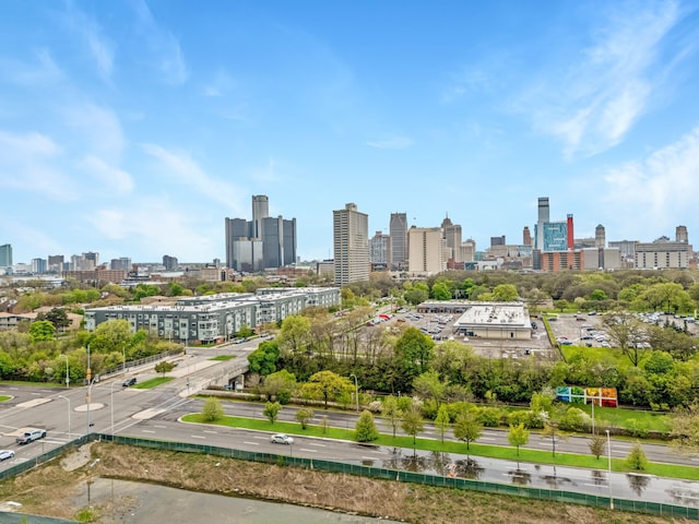 1049 Hampton Cir Unit 44, Detroit, MI 48207 - birds eye view of property with a city view