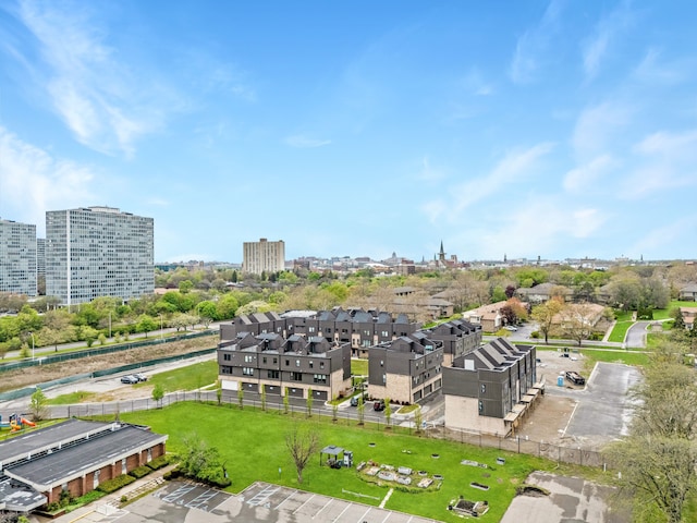 1049 Hampton Cir Unit 44, Detroit, MI 48207 - birds eye view of property featuring a city view