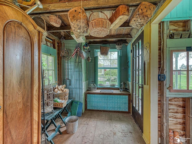 6603 S Stony Creek Rd, Monroe, MI 48162 - bathroom featuring plenty of natural light, wood-type flooring, and french doors