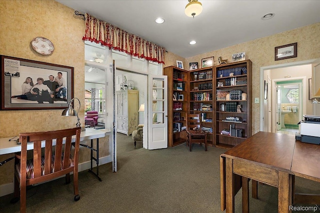 62 Robertson Ct, Clarkston, MI 48346 - carpeted office with recessed lighting and baseboards