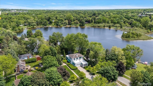 62 Robertson Ct, Clarkston, MI 48346 - bird's eye view of a forest and a large body of water