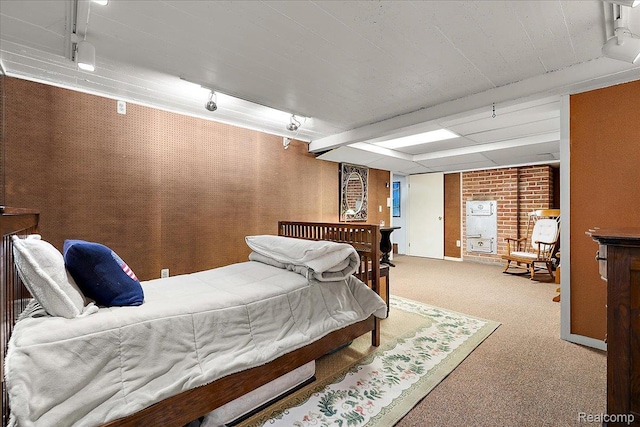 62 Robertson Ct, Clarkston, MI 48346 - carpeted bedroom featuring rail lighting