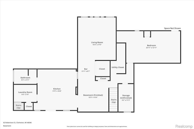 62 Robertson Ct, Clarkston, MI 48346 - floor plan / room layout