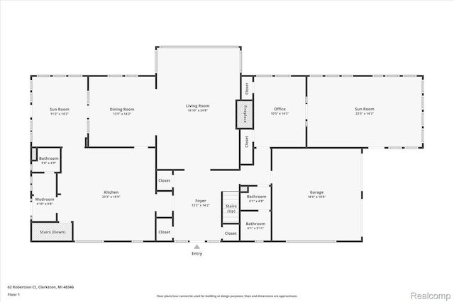 62 Robertson Ct, Clarkston, MI 48346 - floor plan / room layout