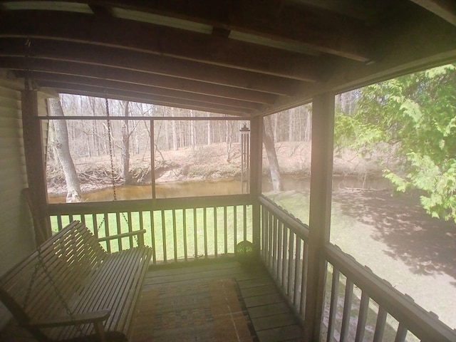deck with a water view