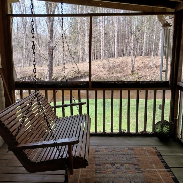deck featuring a yard