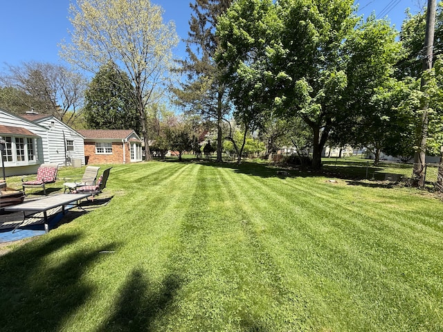 view of grassy yard