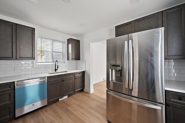 20040 E 8 Mile Rd, Harper Woods, MI 48225 - kitchen featuring stainless steel refrigerator with ice dispenser, dishwasher, a sink, and decorative backsplash