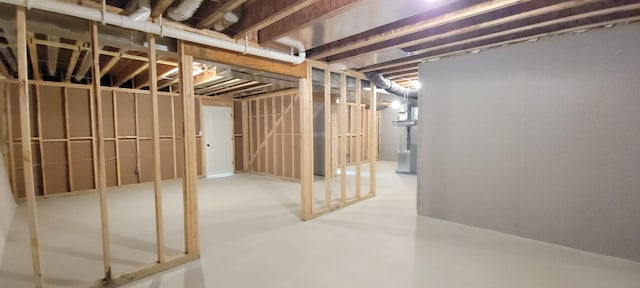 view of unfinished below grade area