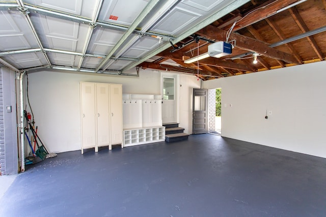 garage featuring a garage door opener