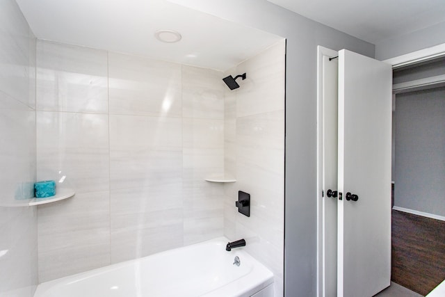 bathroom featuring bathing tub / shower combination