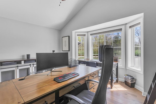 146 Bloomfield Blvd, Brooklyn, MI 49230 - office featuring baseboards, plenty of natural light, ceiling fan, and light wood finished floors