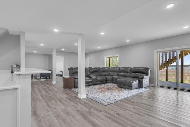 146 Bloomfield Blvd, Brooklyn, MI 49230 - living area with recessed lighting, baseboards, and light wood-style floors