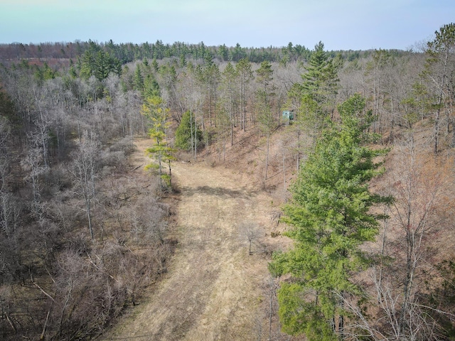 bird's eye view with a view of trees