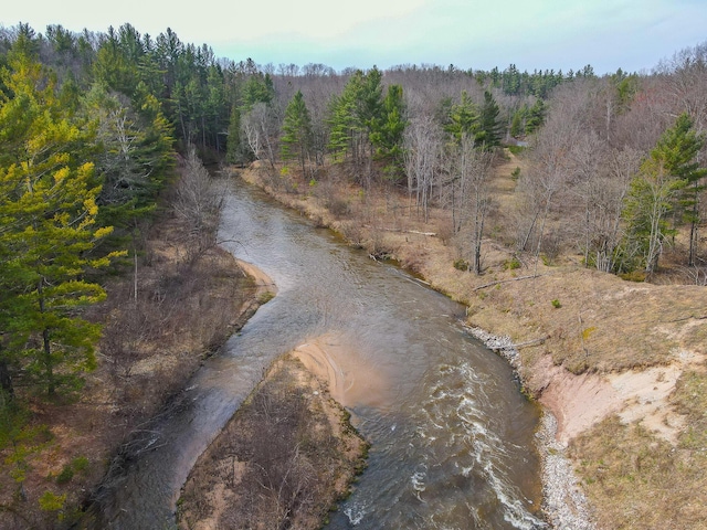 water view with a wooded view