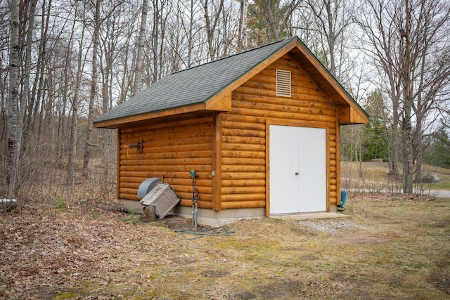 view of shed