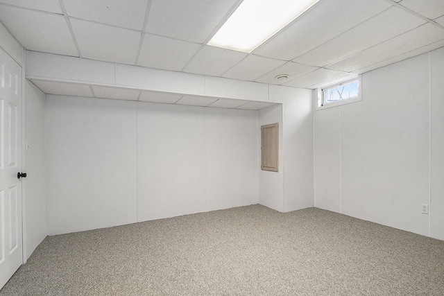 below grade area with carpet floors