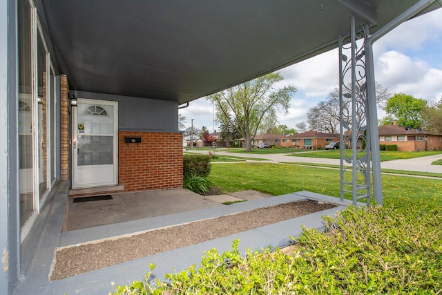 view of patio featuring a residential view