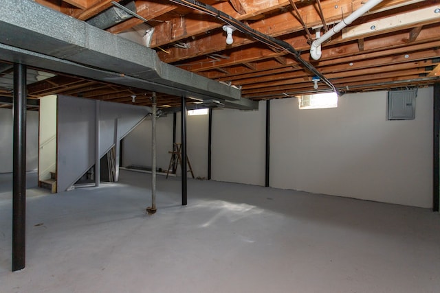 below grade area featuring electric panel