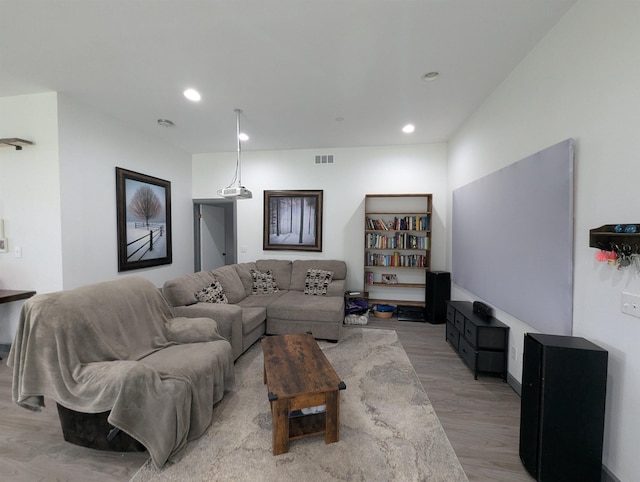 3344 E Huron, Au Gres, MI 48703 - living area with recessed lighting, light wood-style flooring, and visible vents
