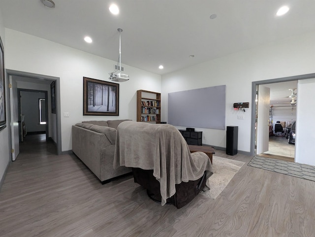 3344 E Huron, Au Gres, MI 48703 - living room featuring wood finished floors, baseboards, and recessed lighting