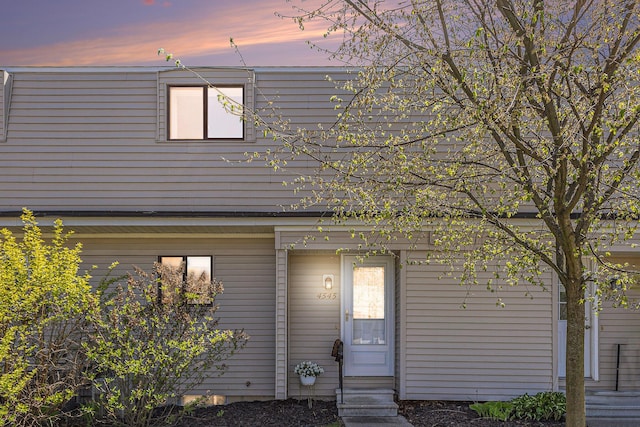 view of front of property with entry steps