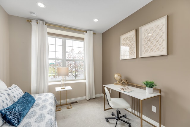 2774 Polson St, Ann Arbor, MI 48105 - carpeted bedroom with recessed lighting, baseboards, and visible vents