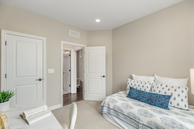 2774 Polson St, Ann Arbor, MI 48105 - bedroom featuring carpet floors, recessed lighting, and visible vents