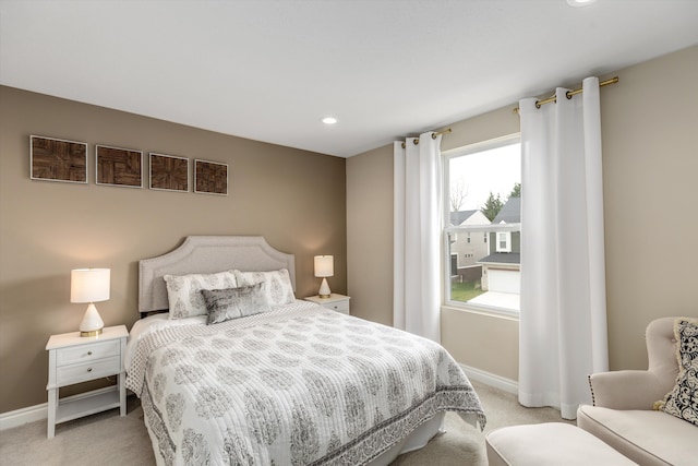 2774 Polson St, Ann Arbor, MI 48105 - bedroom with light colored carpet, recessed lighting, baseboards, and multiple windows