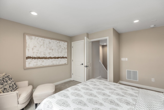2774 Polson St, Ann Arbor, MI 48105 - carpeted bedroom with baseboards, recessed lighting, and visible vents