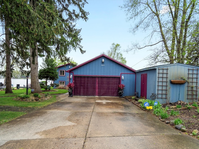 view of garage