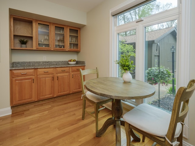 dining room with light wood-style floors