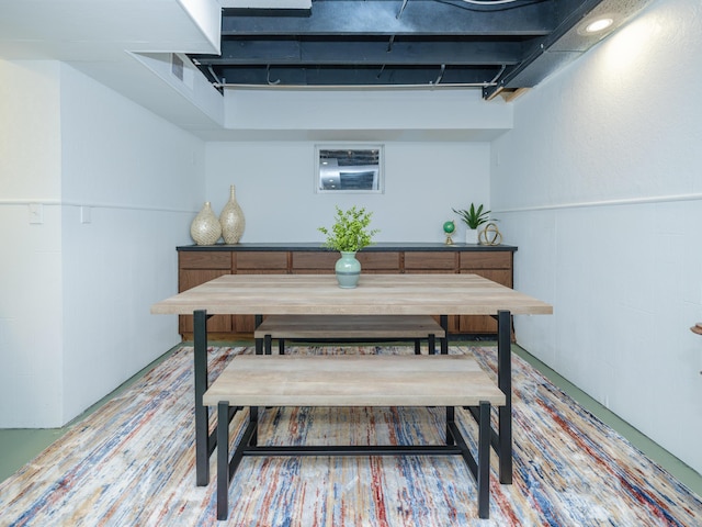 dining room with wood finished floors