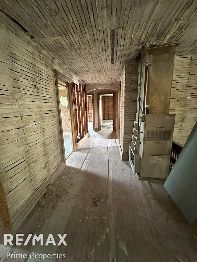 corridor with heating unit