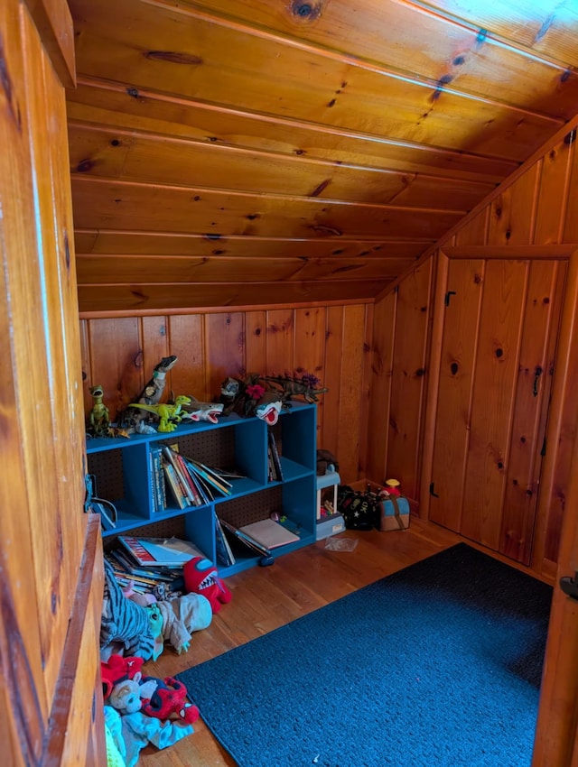 2326 Southampton Ave, Grand Blanc, MI 48507 - bonus room featuring wood ceiling, vaulted ceiling, wood finished floors, and wooden walls
