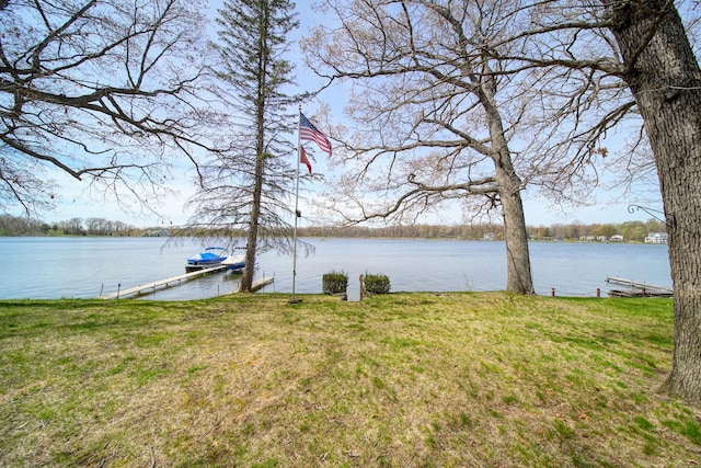 8577 Glenwood Ct, Jackson, MI 49201 - exterior space with a water view and a boat dock