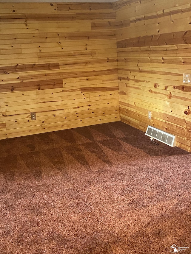 12036 S Custer, Dundee, MI 48133 - unfurnished room featuring wooden walls and carpet floors