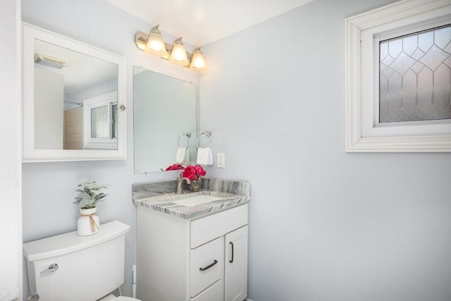 bathroom with toilet and vanity