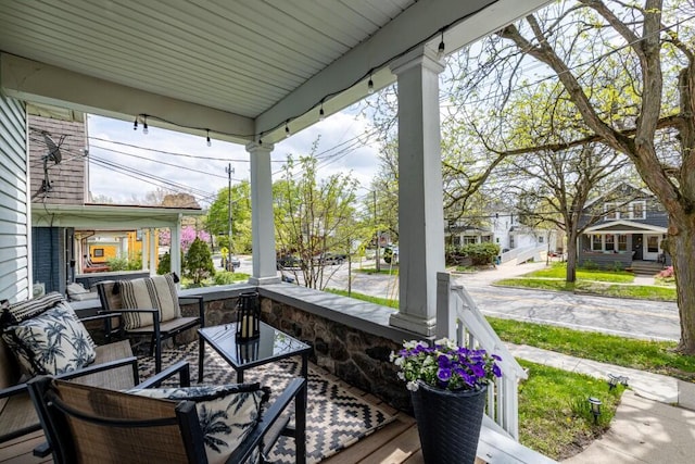 deck featuring covered porch