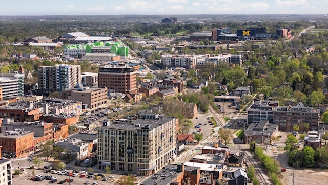 bird's eye view with a city view