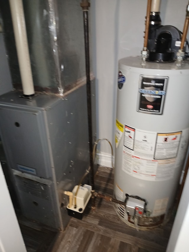 utilities featuring heating unit and water heater