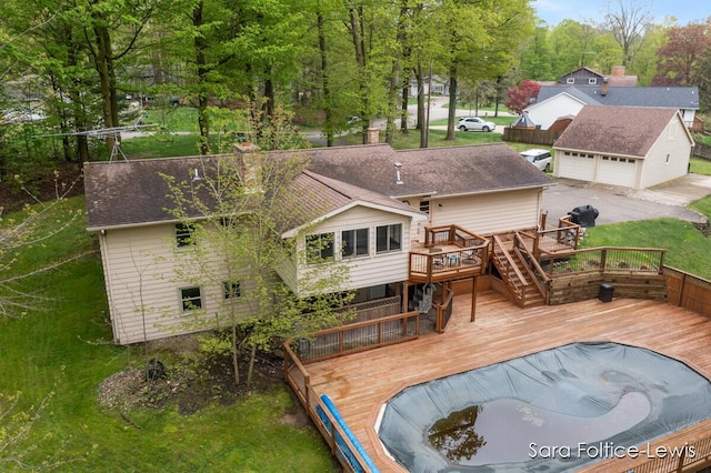 rear view of house with a deck