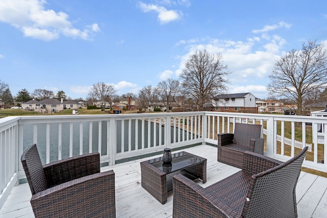 5615 Woodmire Dr, Macomb, MI 48316 - wooden terrace with a residential view