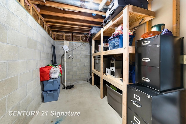 view of storage area