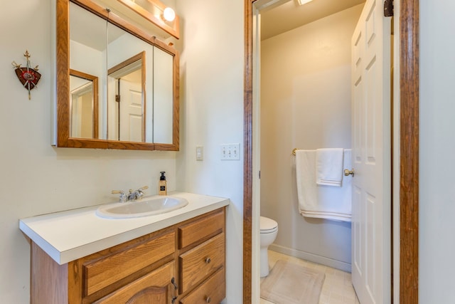 bathroom with toilet and vanity