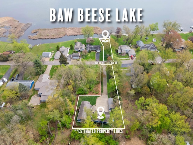 2469 Ash Te Wette Beach Dr, Hillsdale, MI 49242 - birds eye view of property featuring a residential view and a water view