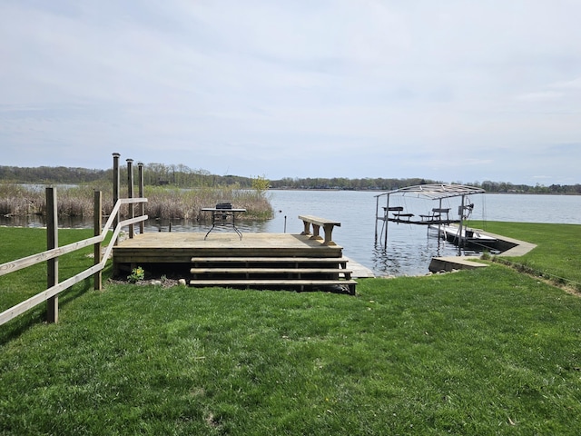 2469 Ash Te Wette Beach Dr, Hillsdale, MI 49242 - view of dock with a water view and a yard