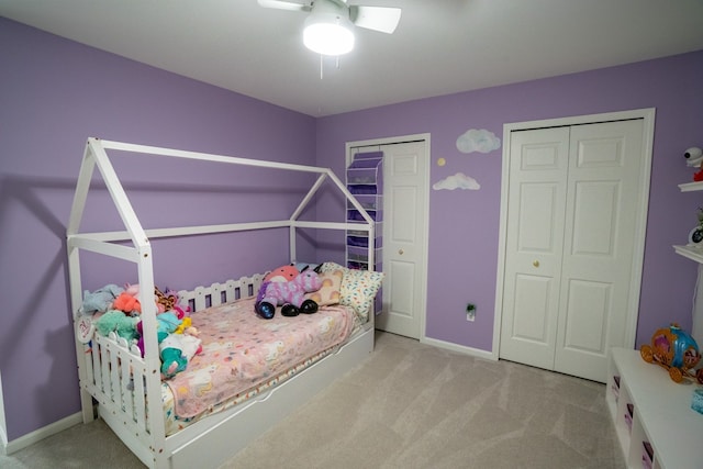 6175 Foxfire Cir, Clarkston, MI 48346 - bedroom with carpet flooring, baseboards, and ceiling fan